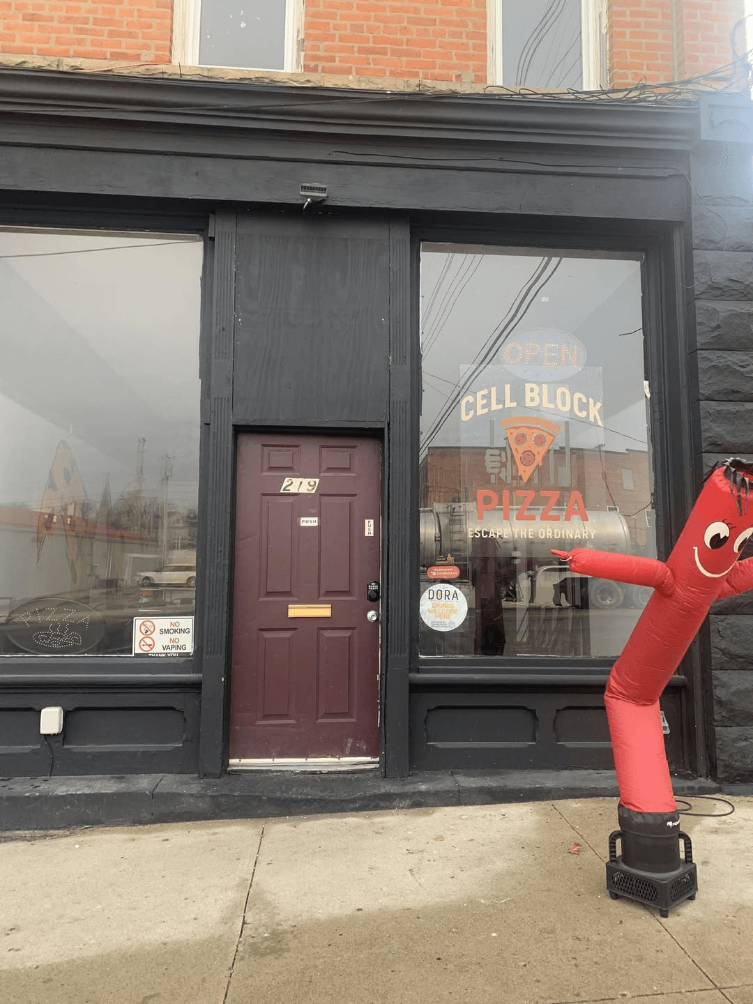 Cell Block Pizza storefront at 219 E Court St, Sidney Ohio